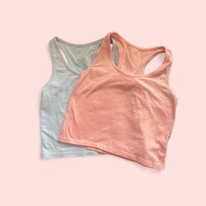 Pink and Light Blue Tank Tops